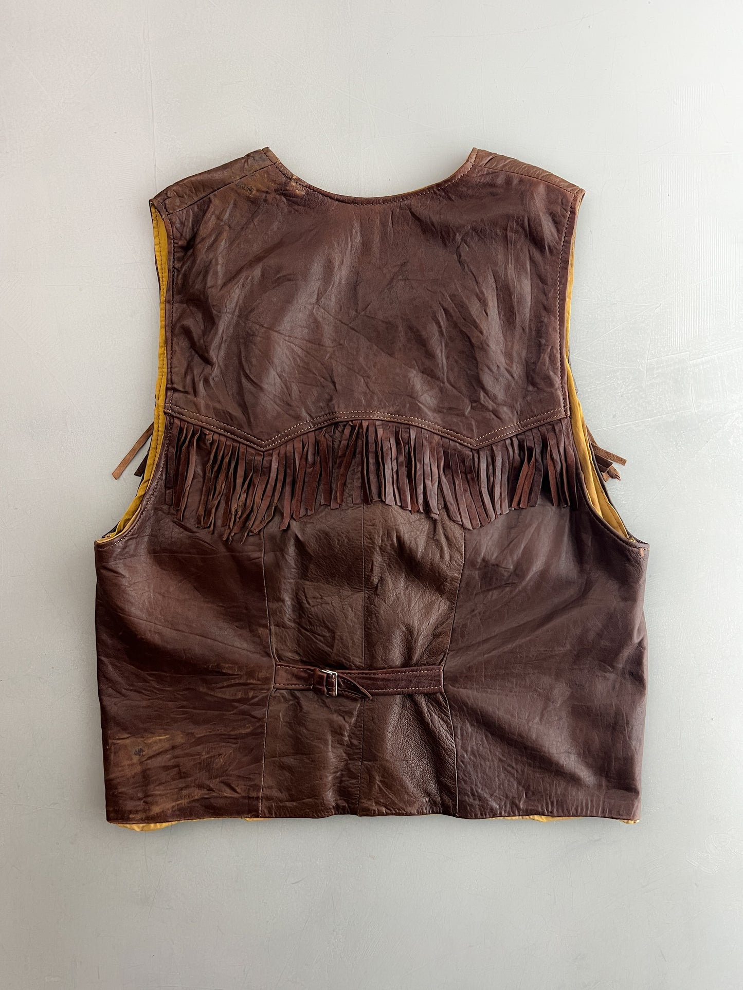 1970's Leather Fringe Vest [M]