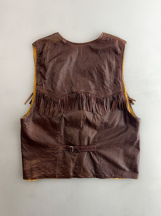 1970's Leather Fringe Vest [M]