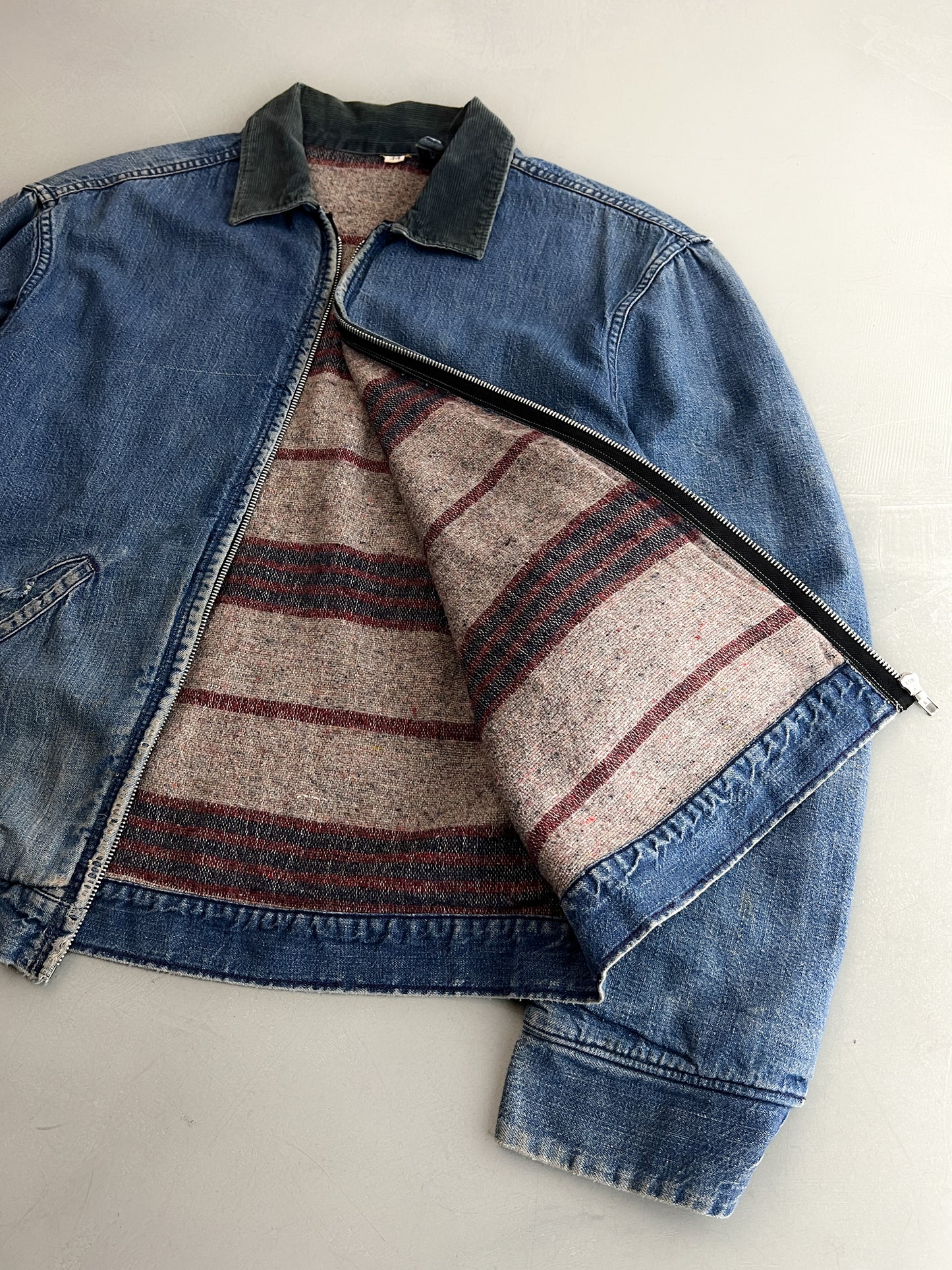 1960's Blanket Lined Denim Jacket [L]
