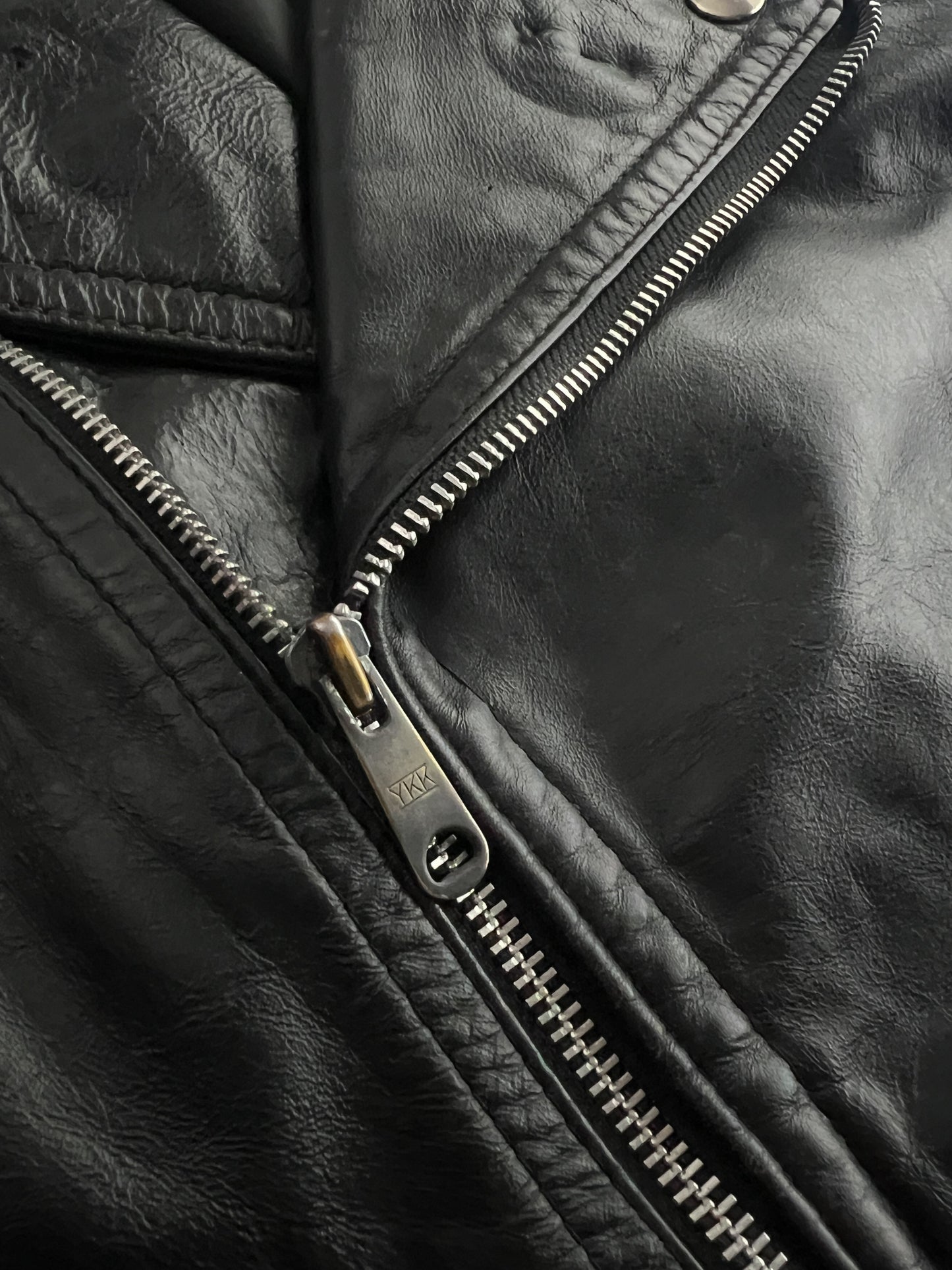 D-Pocket Leather Motorcycle Jacket [M]