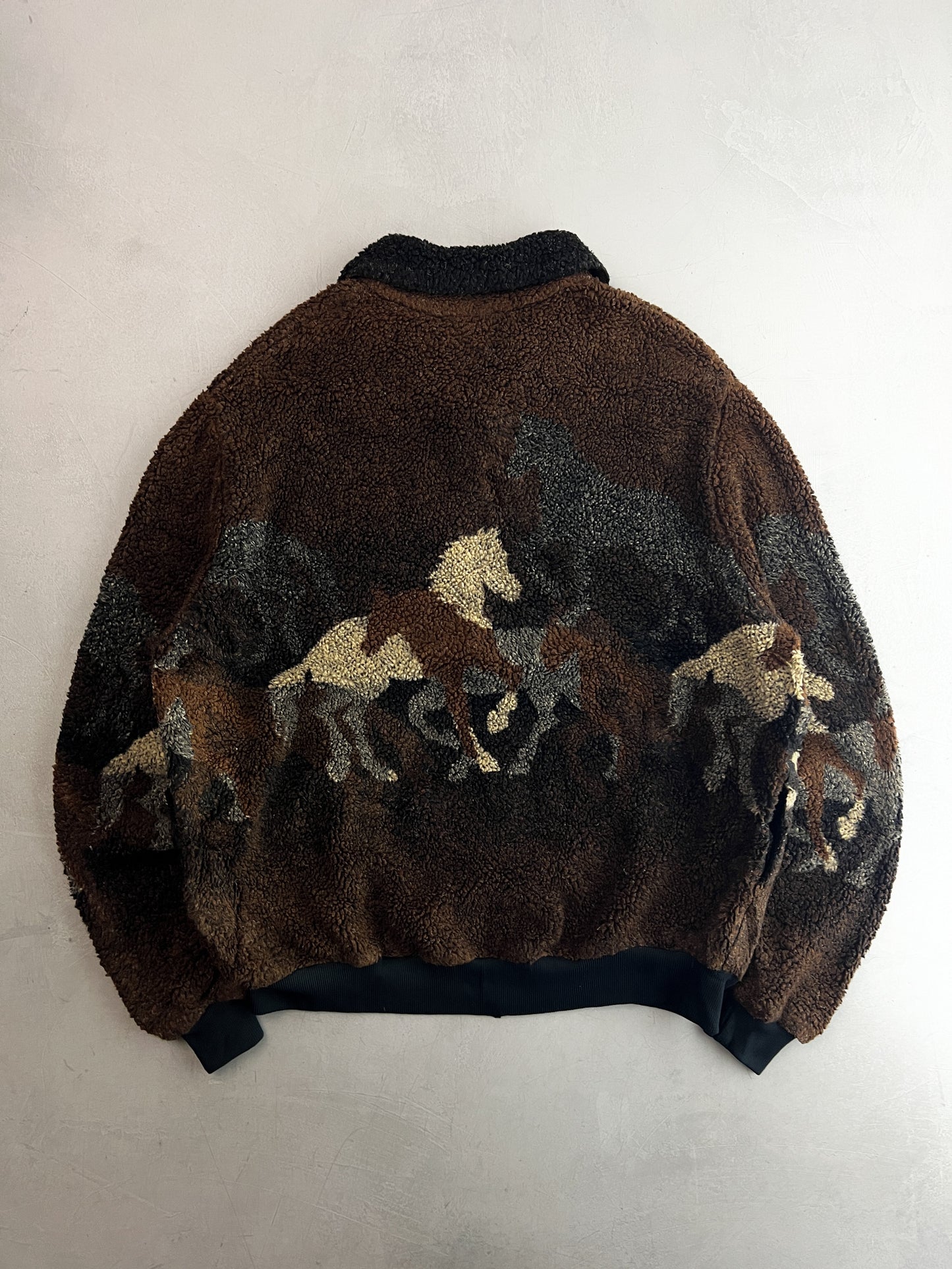 1990's Horse Motif Deep Pile Fleece [XL]