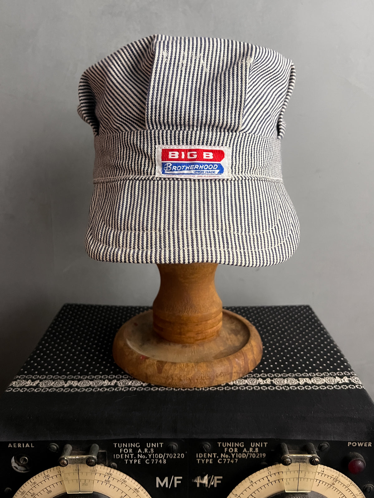 Union Made Big B Hickory Stripe Engineer Cap
