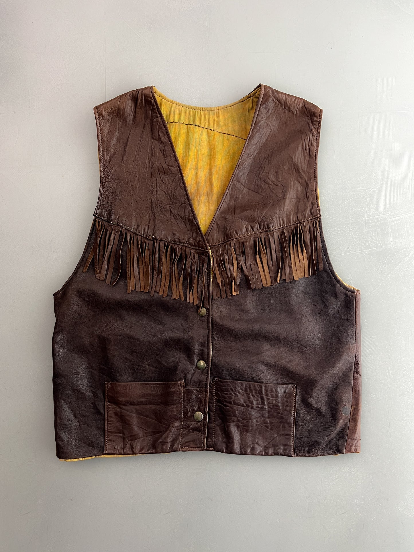 1970's Leather Fringe Vest [M]