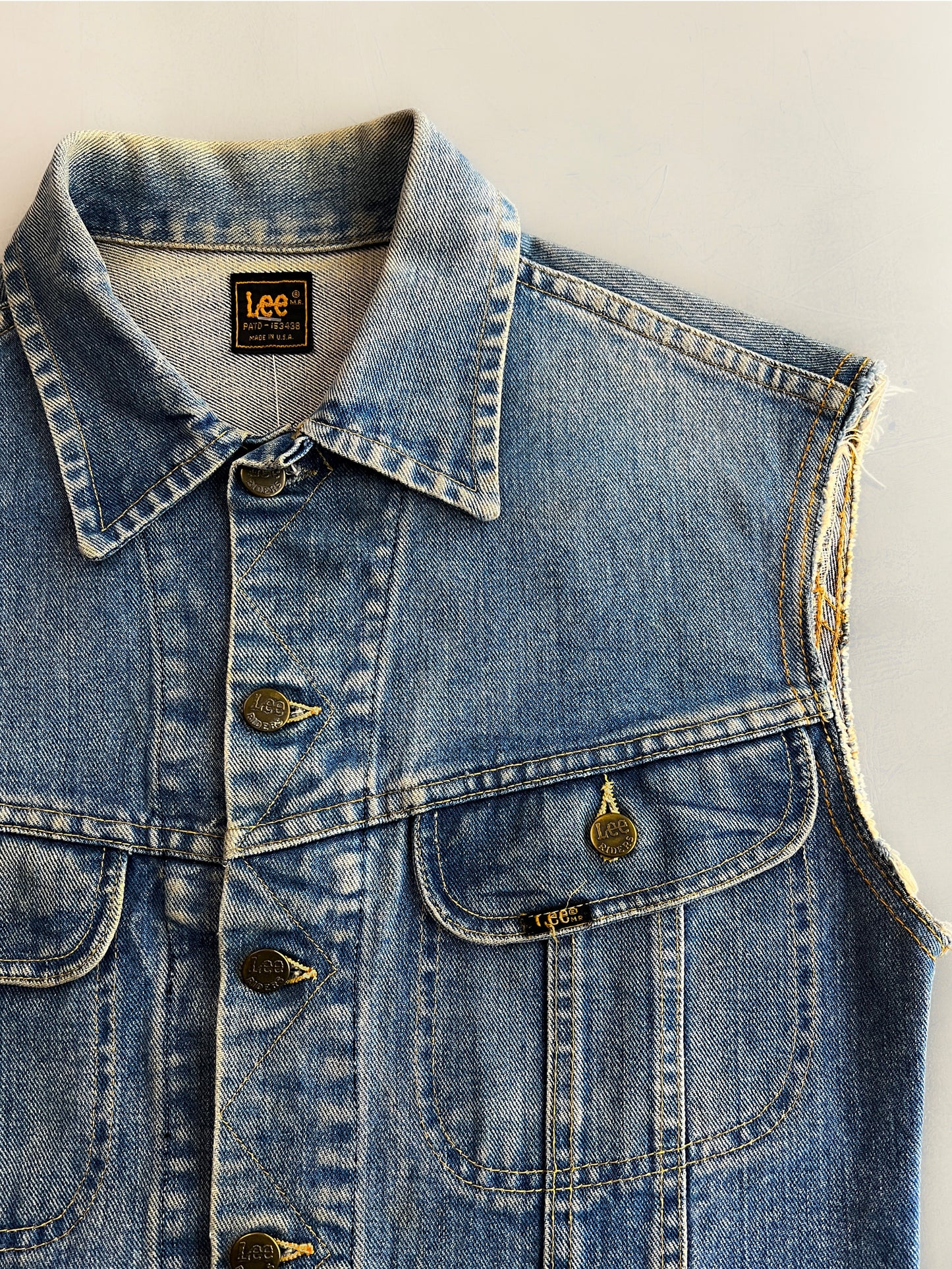 Made in USA Lee Cut Off Denim Vest [M]