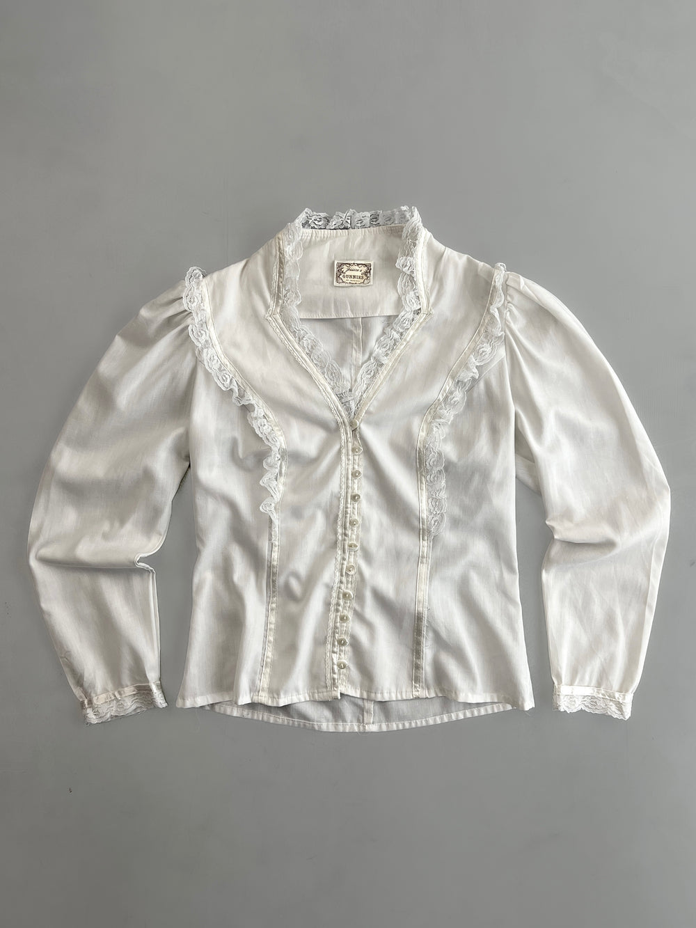 1970's Gunnies By Gunnie Sax Lace Blouse [Women's S]