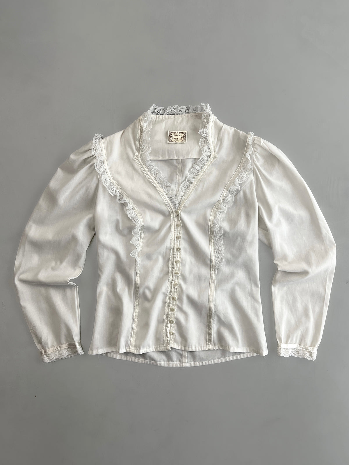 1970's Gunnies By Gunnie Sax Lace Blouse [Women's S]
