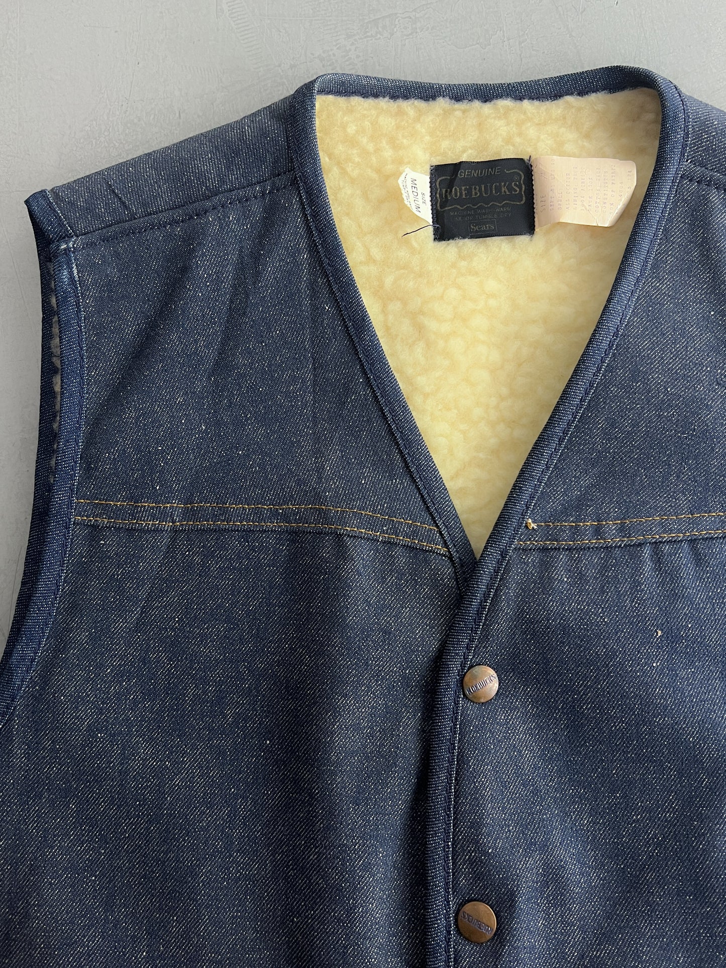 Sears Sherpa Lined Denim Vest [M]