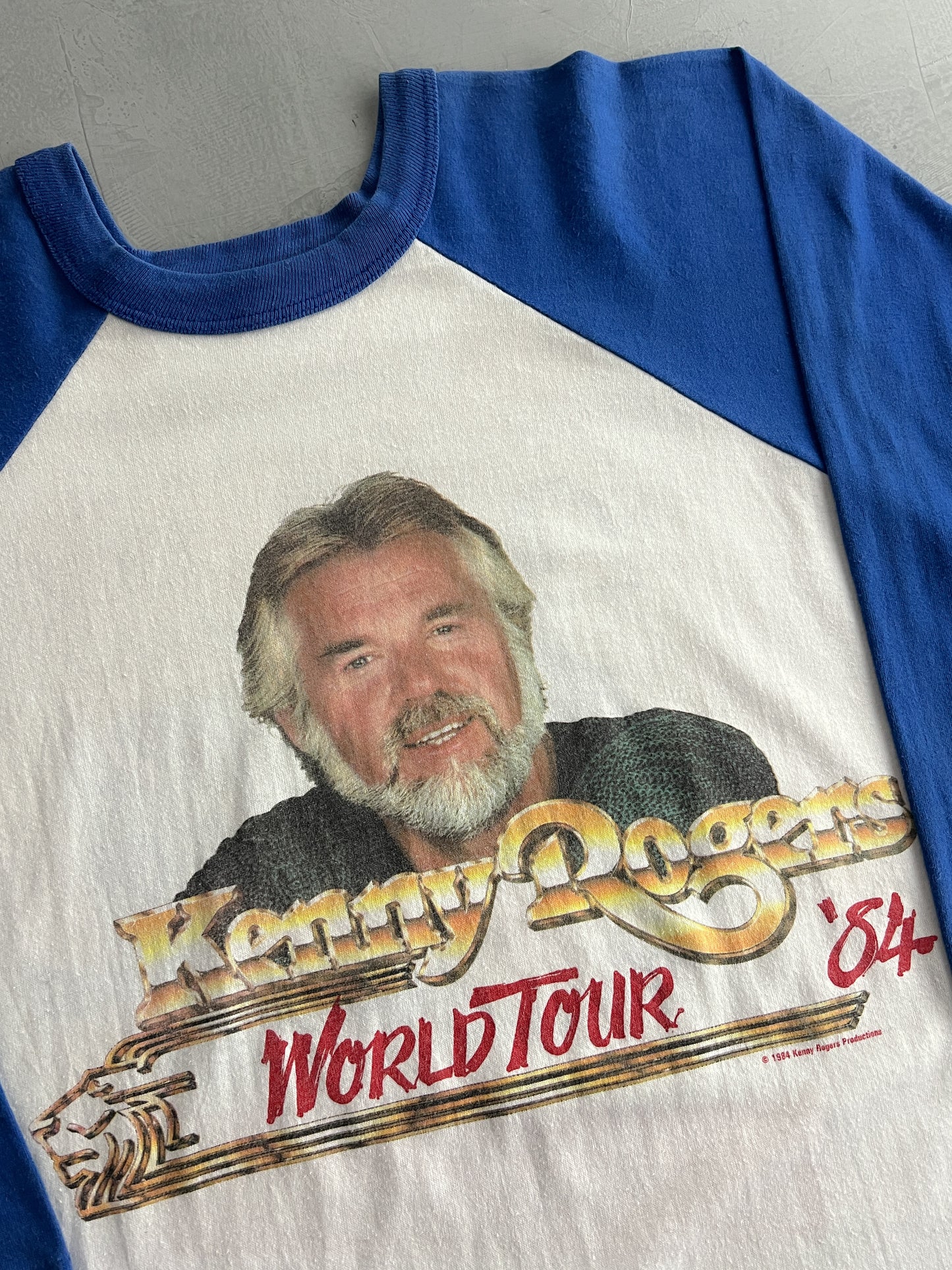 ‘84 Kenny Rogers World Tour Raglan Tee [L]