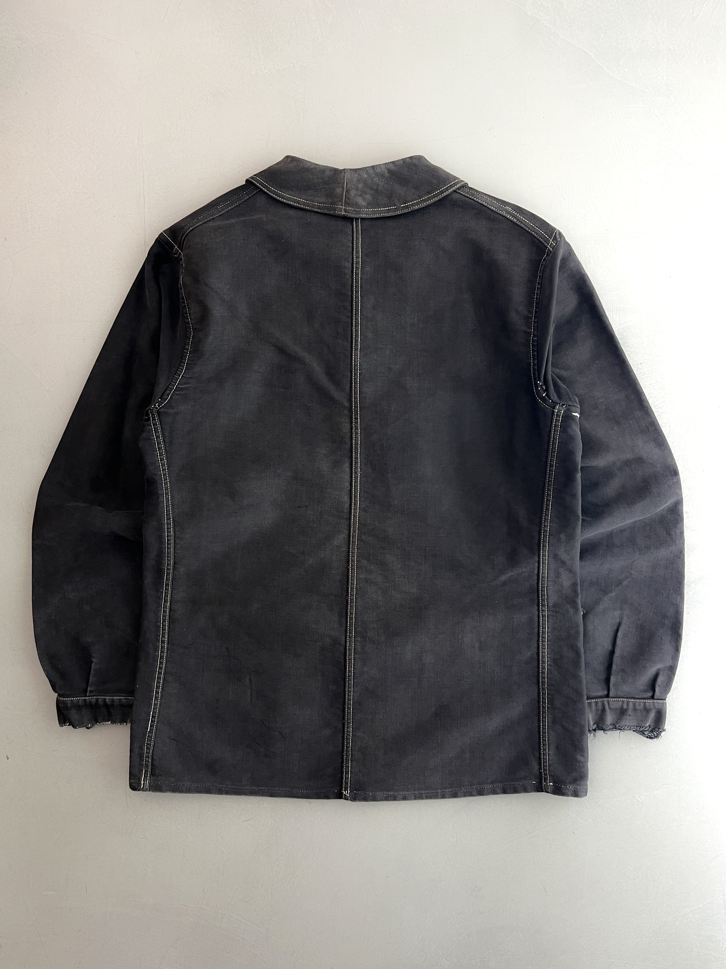 1940's Black French Moleskin Work Jacket [S]