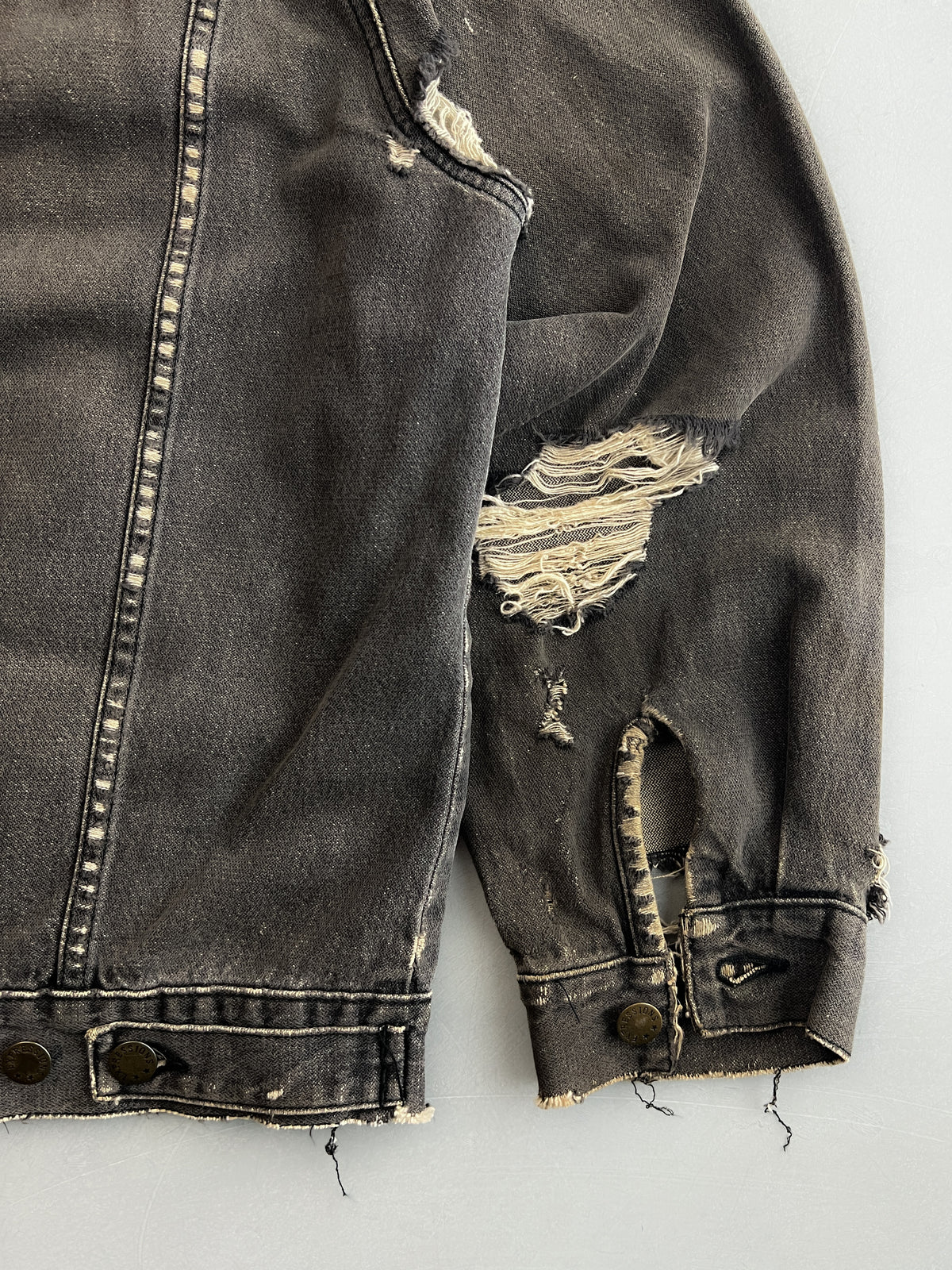 Thrashed Denim Biker Jacket [L/XL]