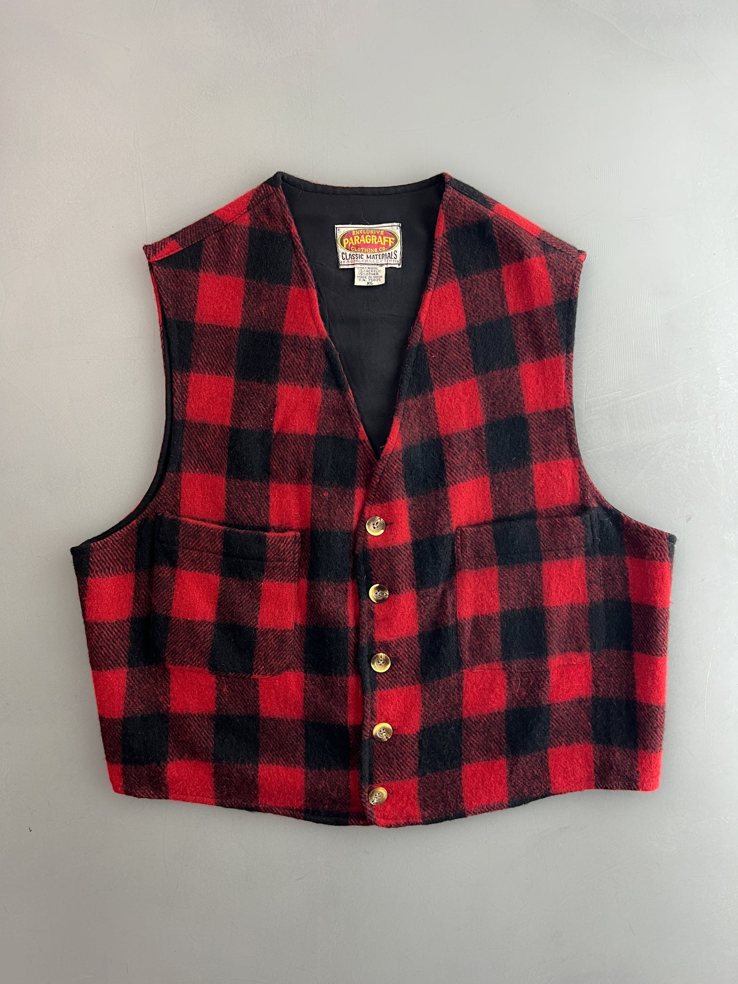 Buffalo Plaid Wool Vest [L/XL]