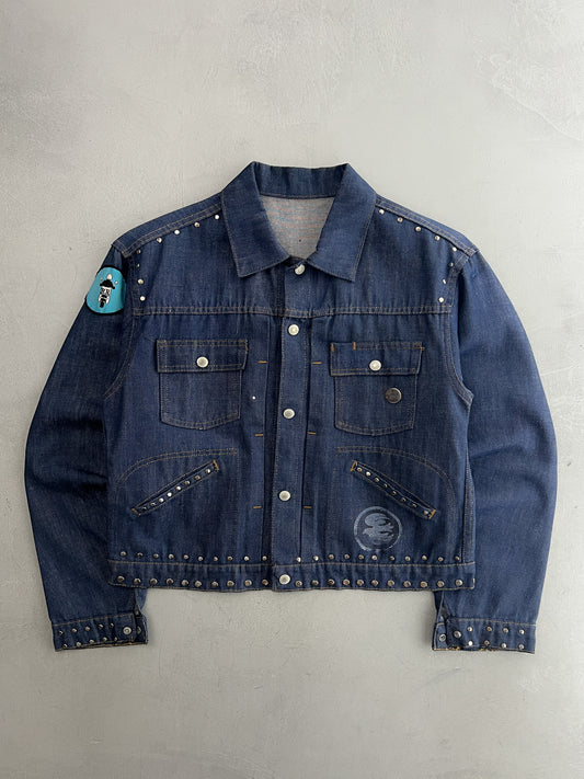1960's Studded Harvey Ball Denim Jacket [L]