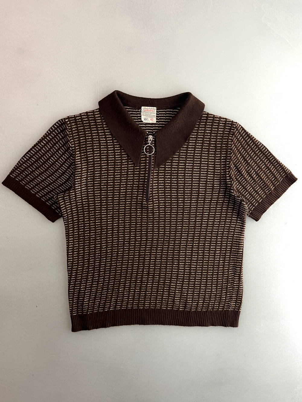 1970's British Zip Polo Knit [L]