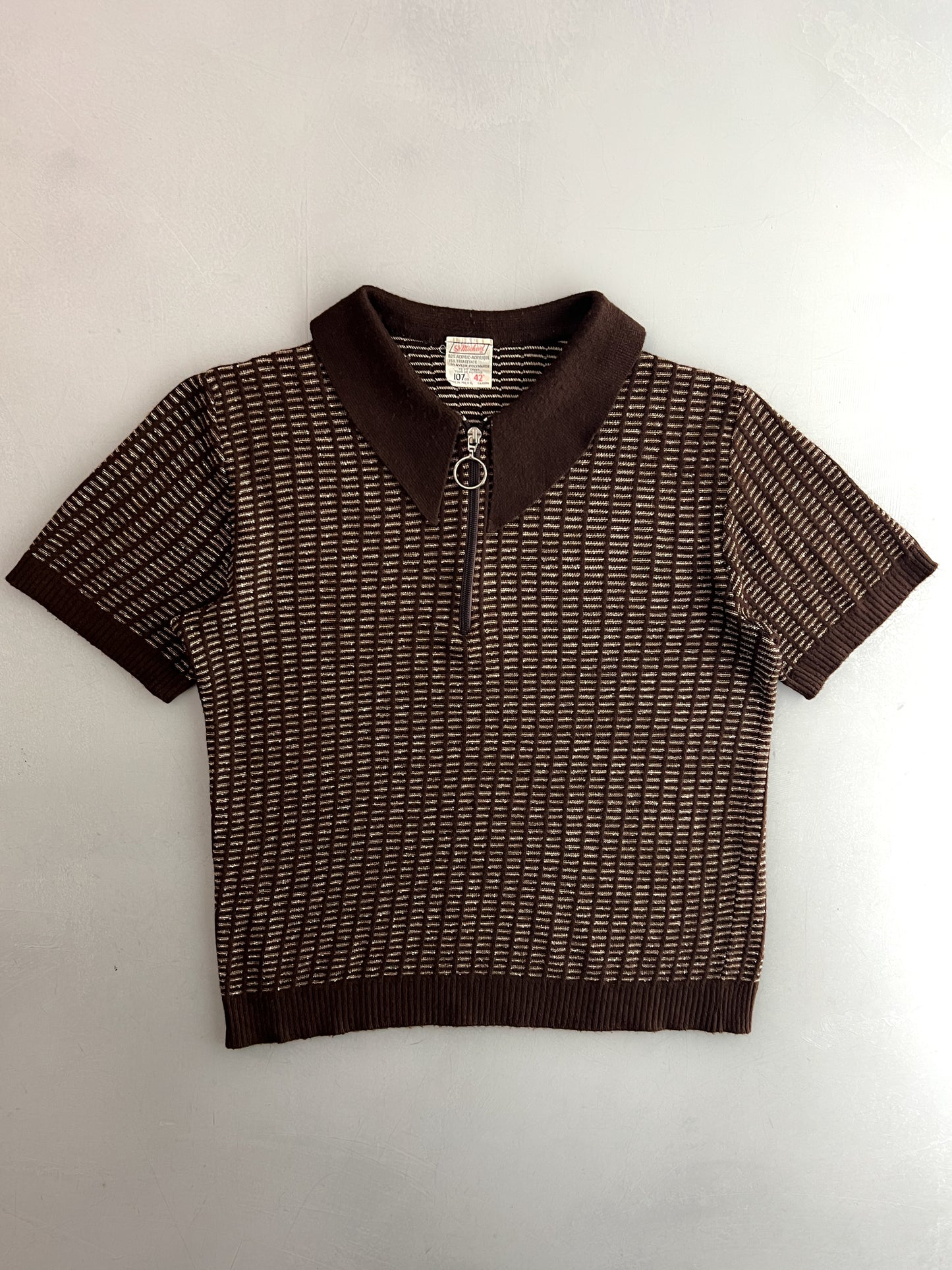 1970's British Zip Polo Knit [L]