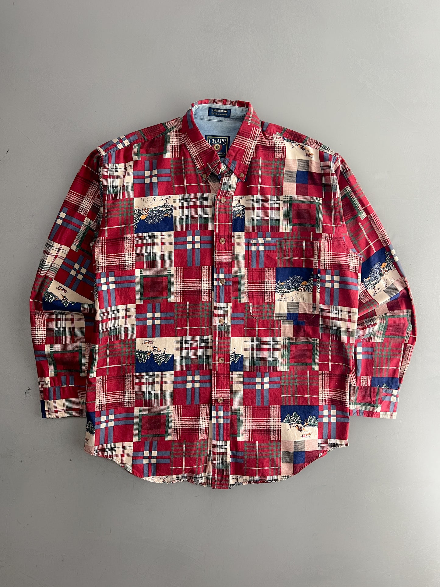 Ralph Lauren Chaps Patchwork Plaid Shirt [M/L]