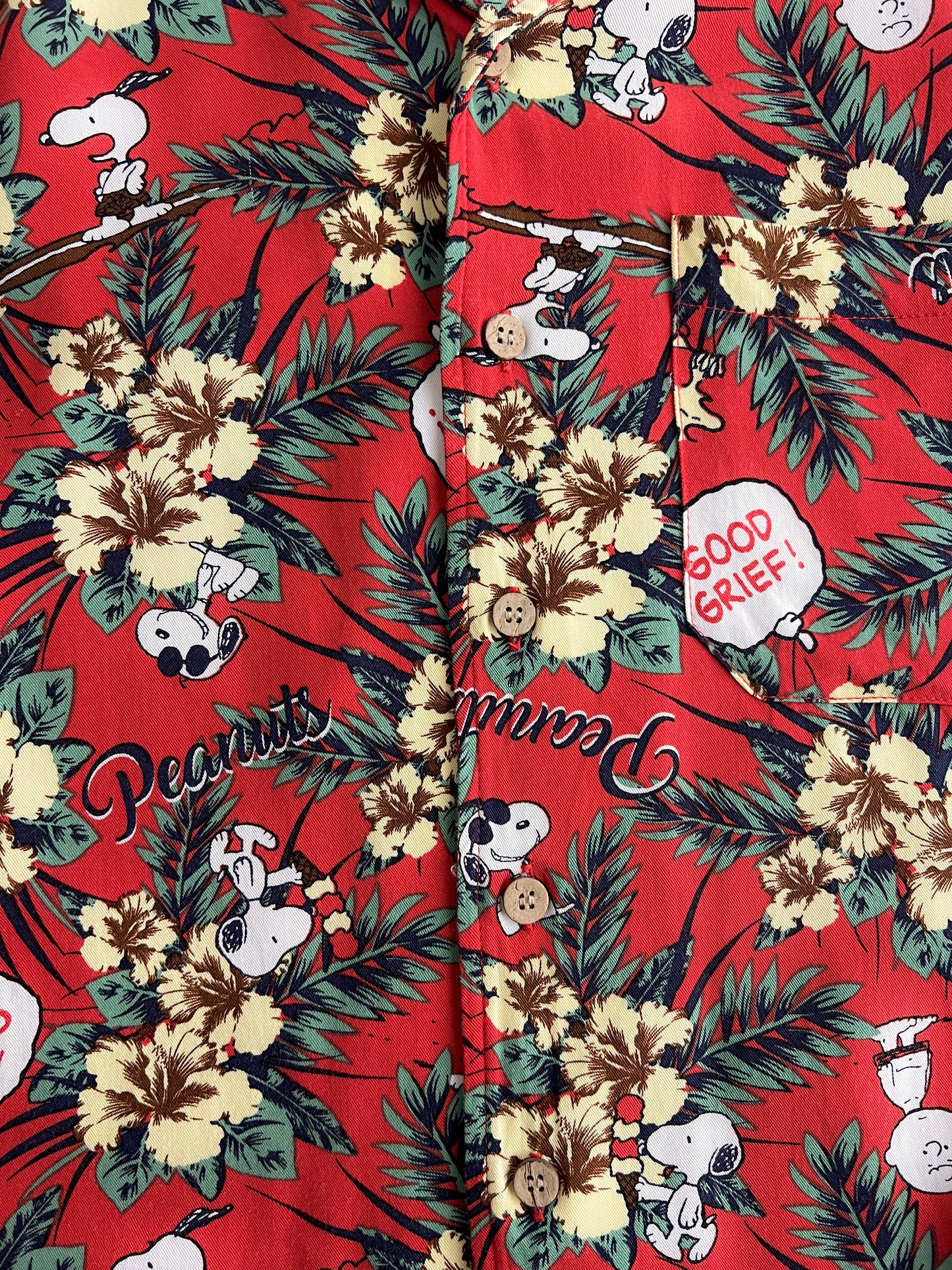 Snoopy Loop Collar Hawaiian Shirt [M]