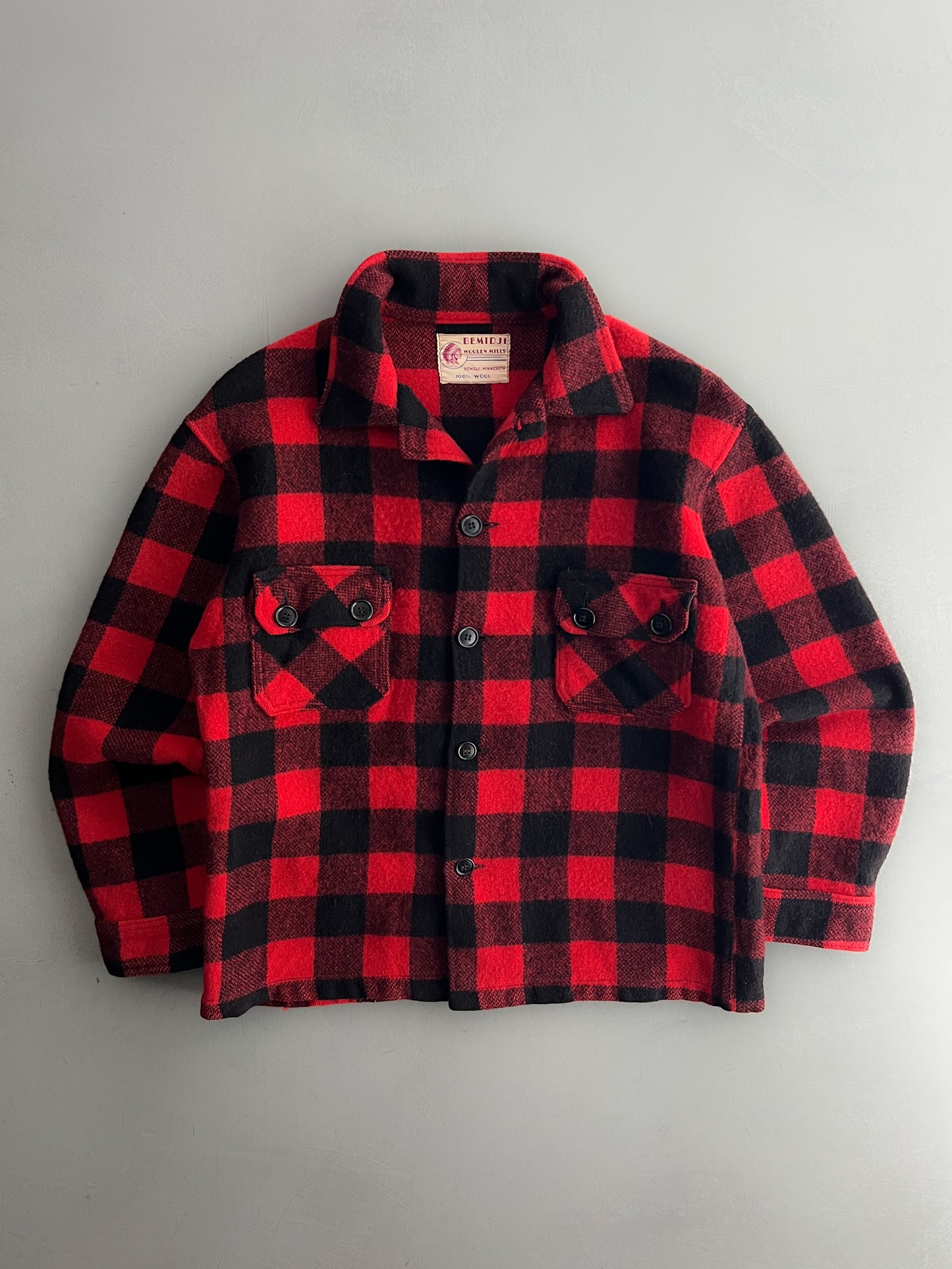 1960's Buffalo Check Wool "Apple" Shirt [M]