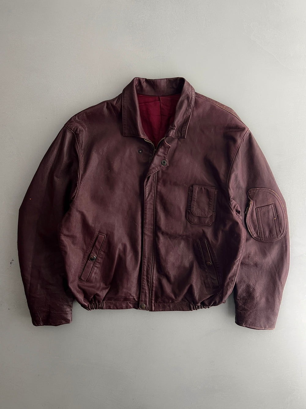 1970's French Leather Utility Jacket [L]