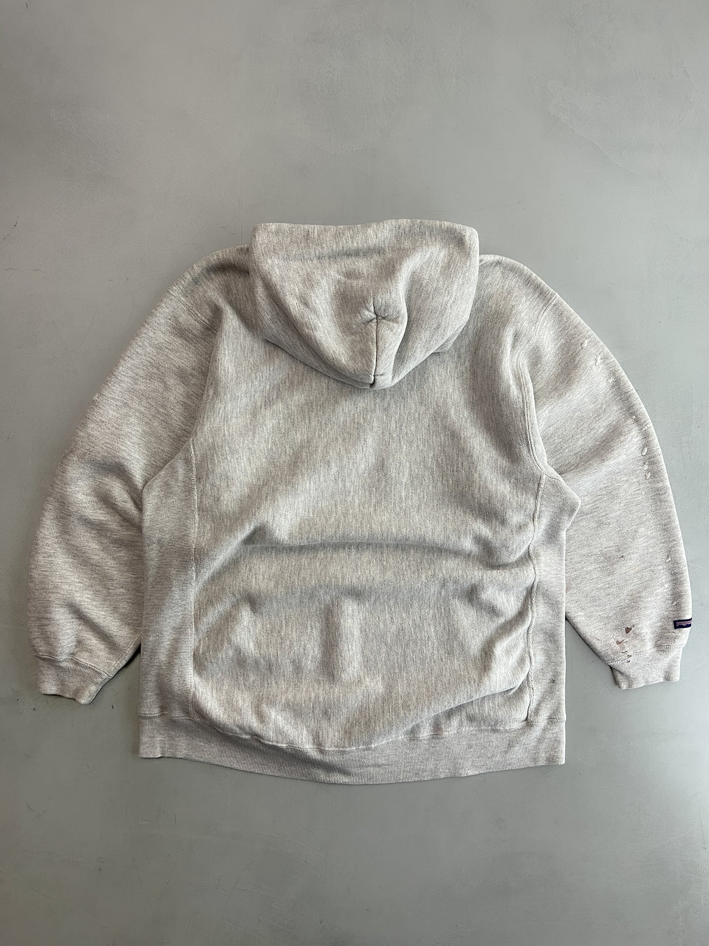 1990's W.V.U Hooded Reverse Weave Sweatshirt [L]