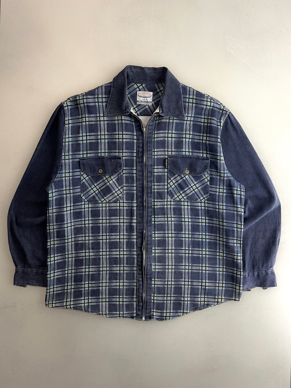 1990's Zip-Up Cord Shirt [L]