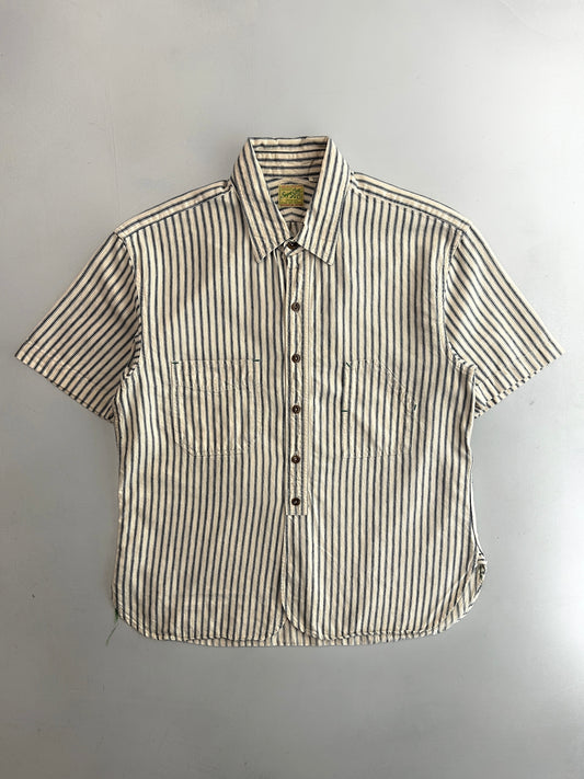 1990's Sugar Cane Hickory Stripe Work Shirt [S]