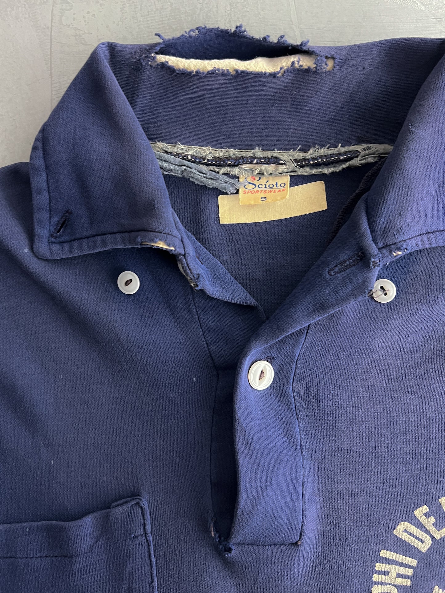 1960's Thrashed Phi Delta Theta Polo Shirt [S]