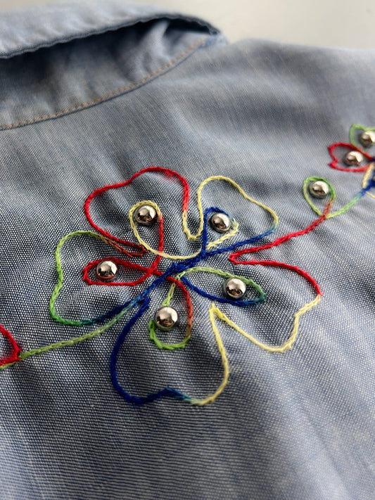 Embroidered Chambray Work Shirt [M]