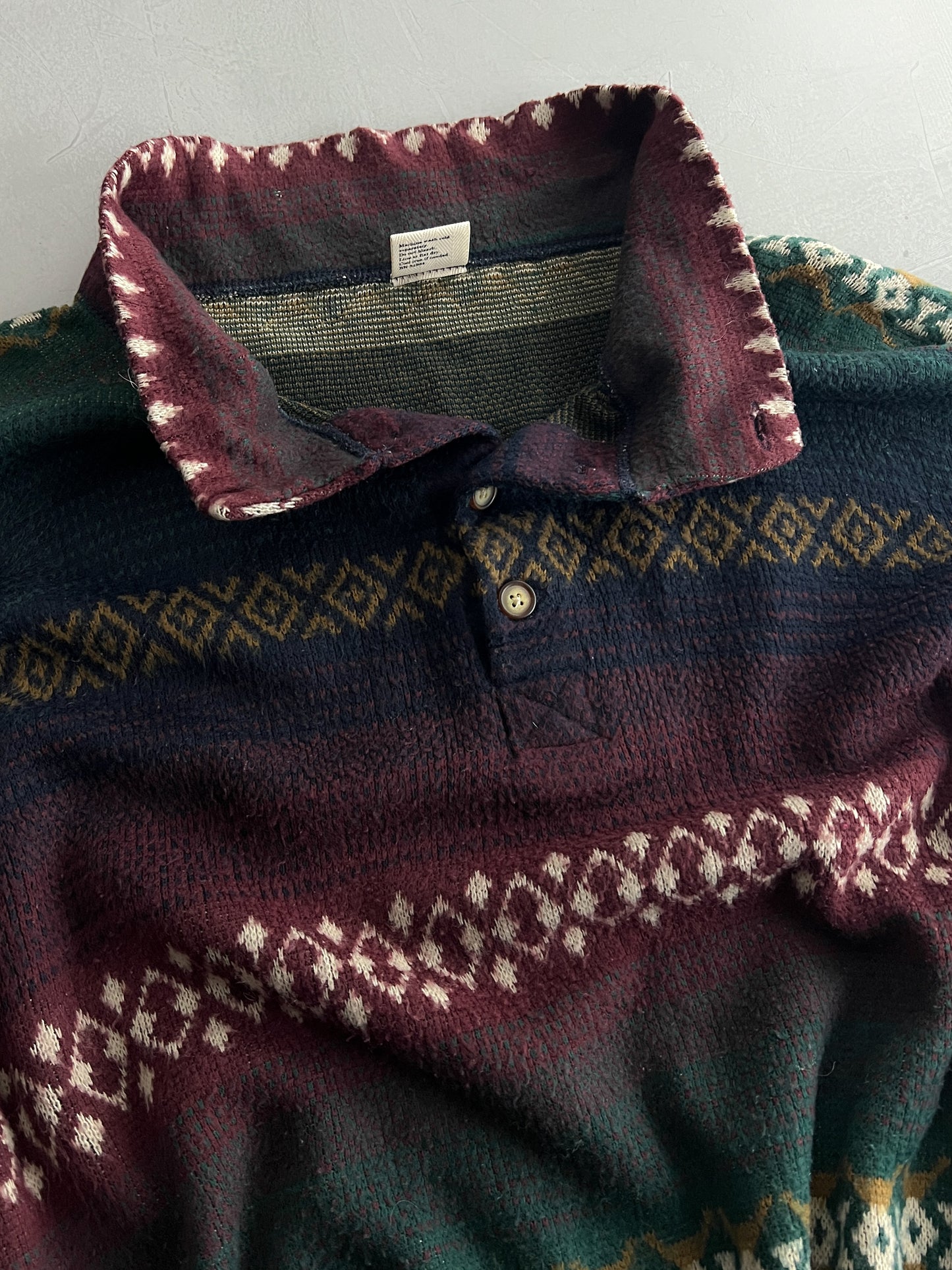 1990's Patterned Pullover [XL]