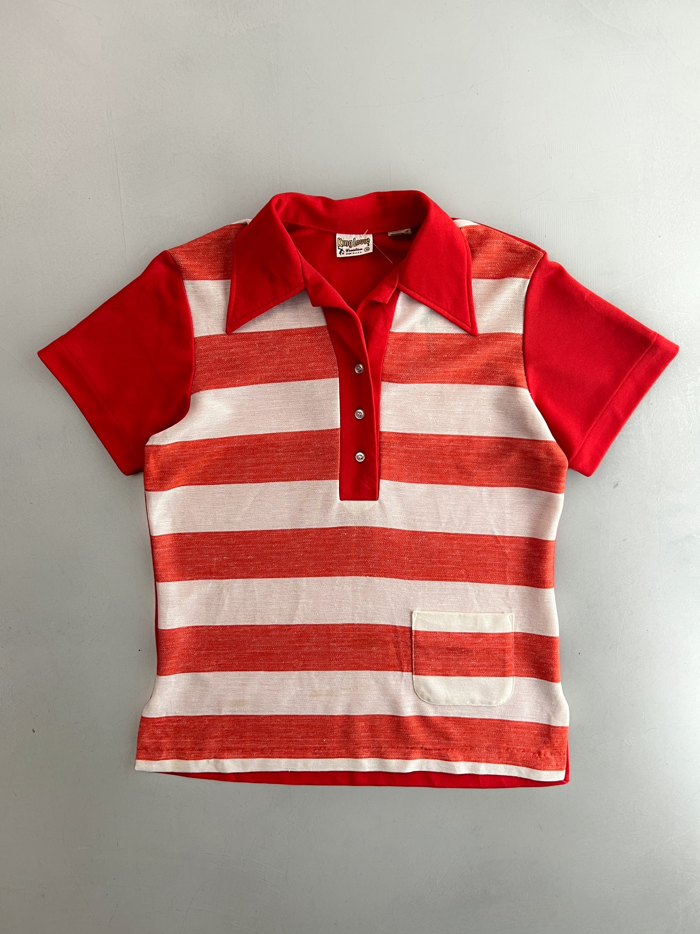 1970's King Louie Stripe Bowling Shirt [M]