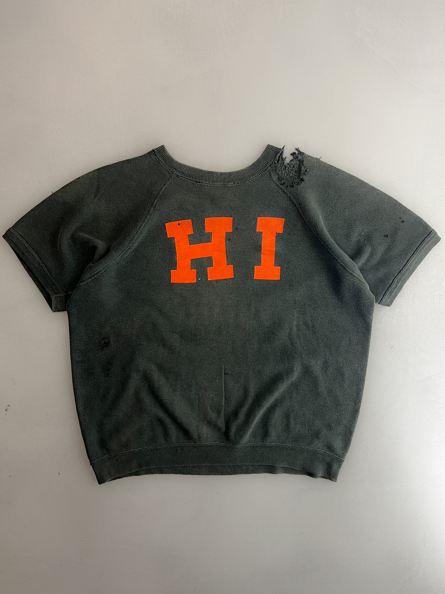 1960’s Champion Blue Bar Hi-Land-Inn Short Sleeve Sweatshirt [XL]