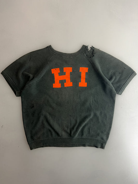 1960’s Champion Blue Bar Hi-Land-Inn Short Sleeve Sweatshirt [XL]