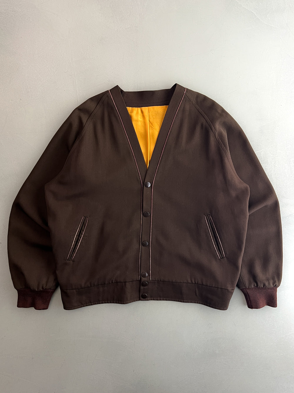 50's/60's Gaberdine Cardigan Jacket [L]