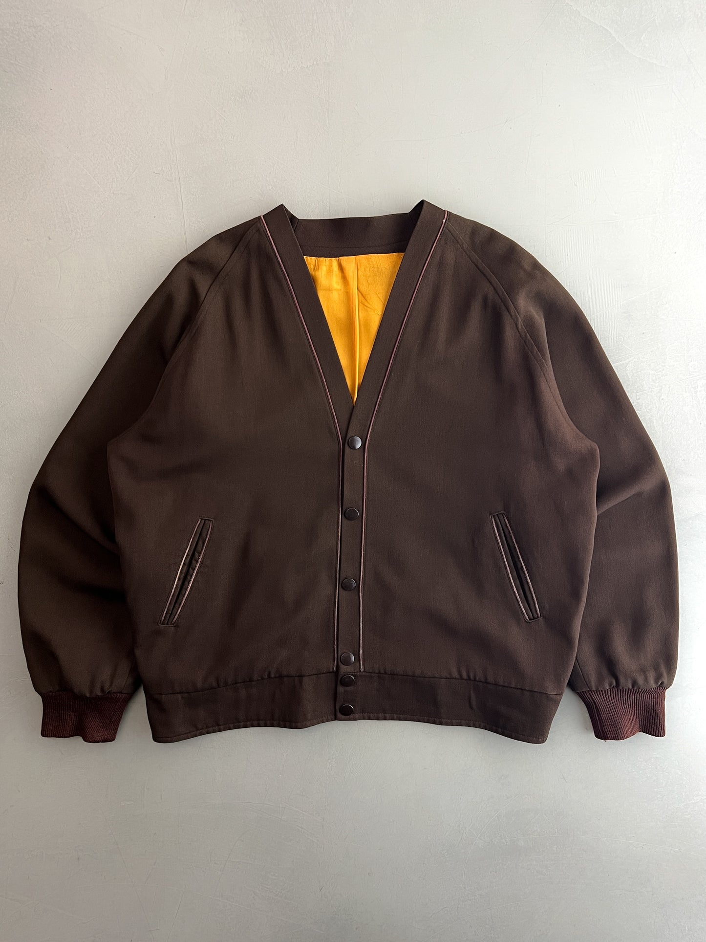 50's/60's Gaberdine Cardigan Jacket [L]