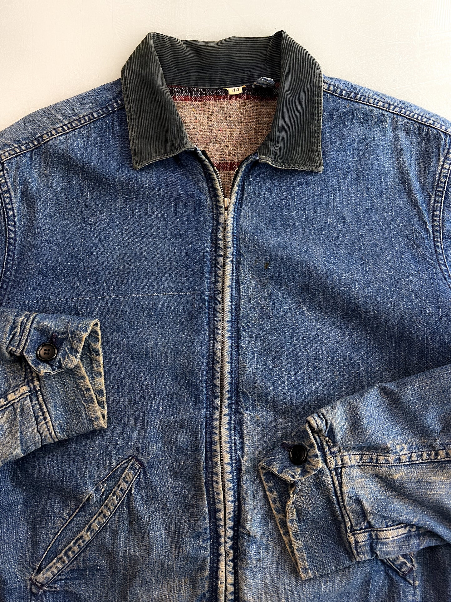 1960's Blanket Lined Denim Jacket [L]