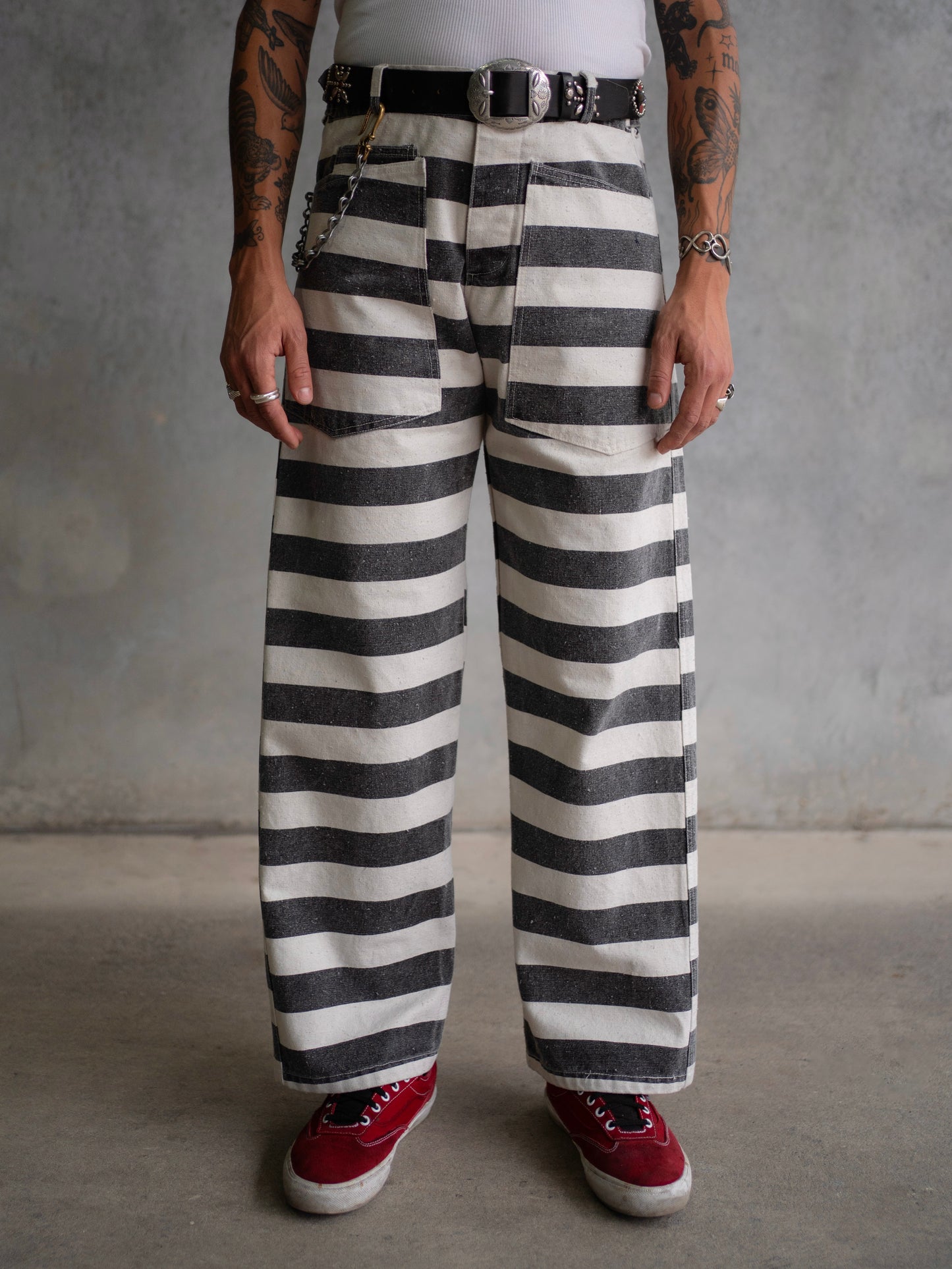 Buckle Back Canvas Prison Pants [32"-34"]