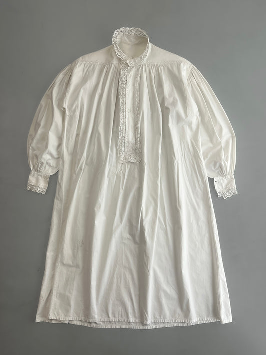 Late 1800's French Cotton Lace Chemise [Womens 8-10]