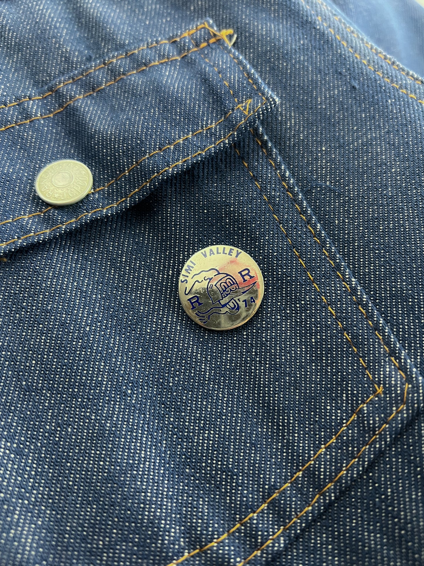 1960's Studded Harvey Ball Denim Jacket [L]