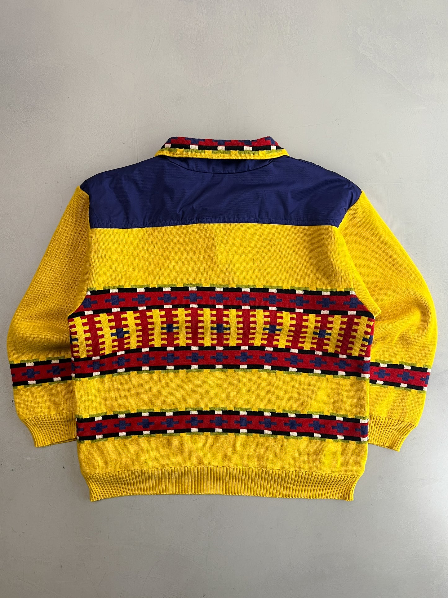 1990's Schneider 1/4 Zip Lined Knit [L]