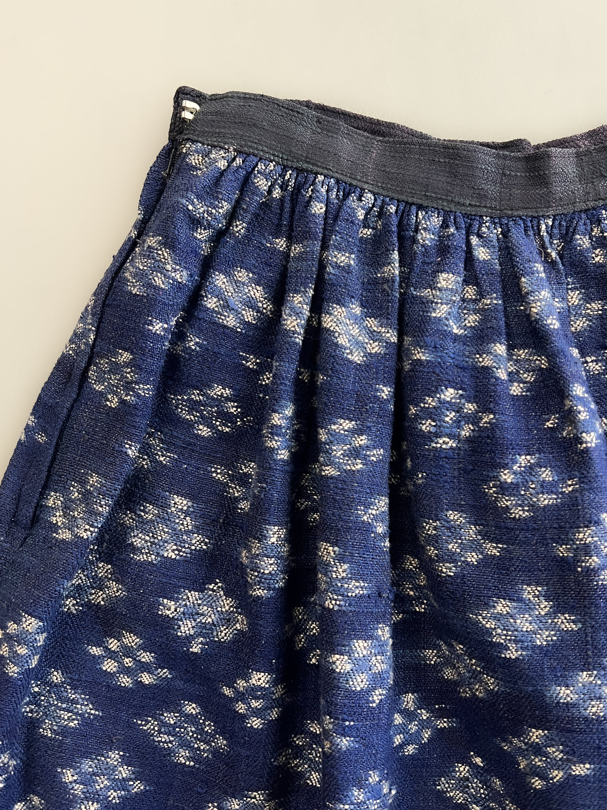 Japanese Indigo Kasuri Woven Skirt [29"]