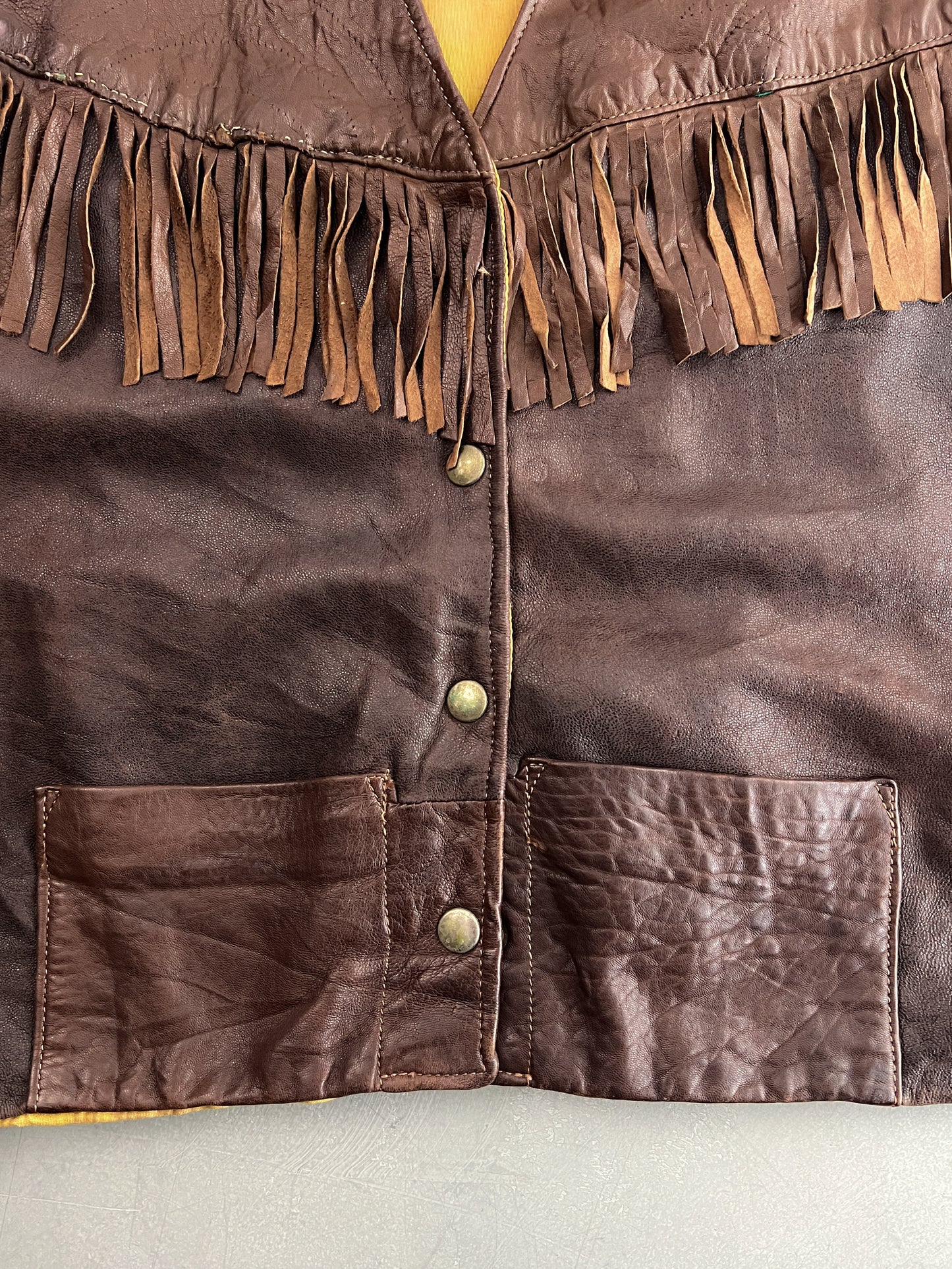 1970's Leather Fringe Vest [M]
