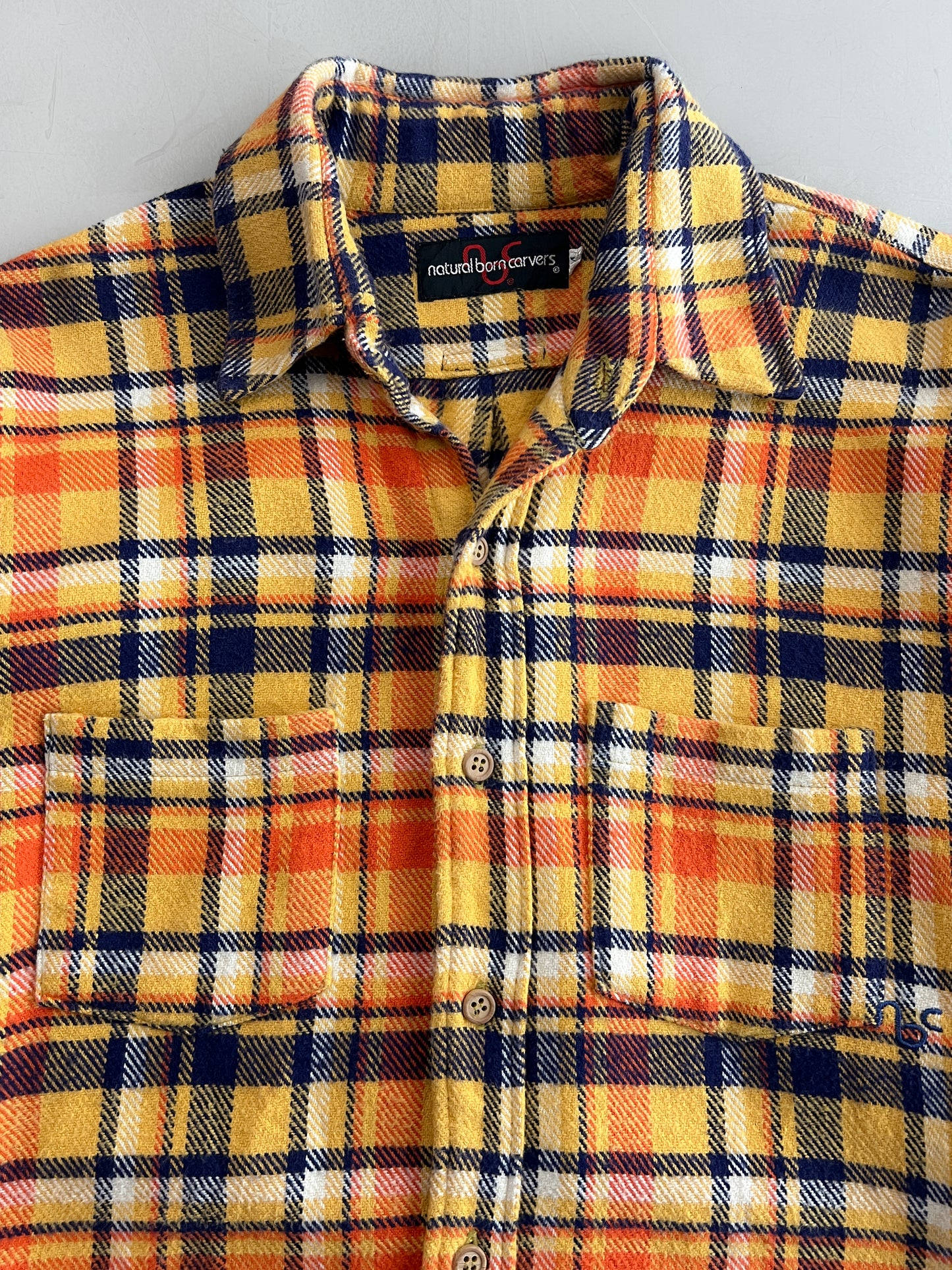 1990's Natural Born Carvers Flannel [L]