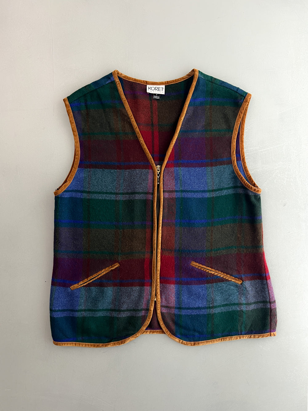 Koret Plaid Wool Vest [M]