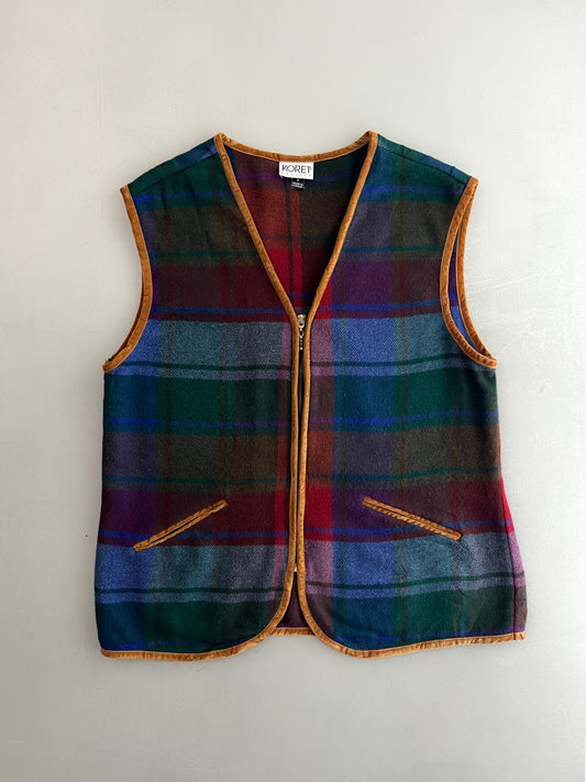 Koret Plaid Wool Vest [M]