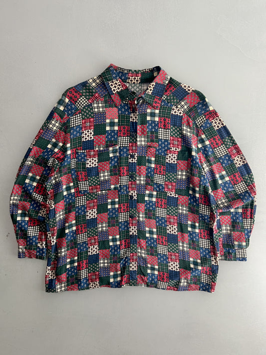 Patchwork Print Cotton Shirt [M/L]