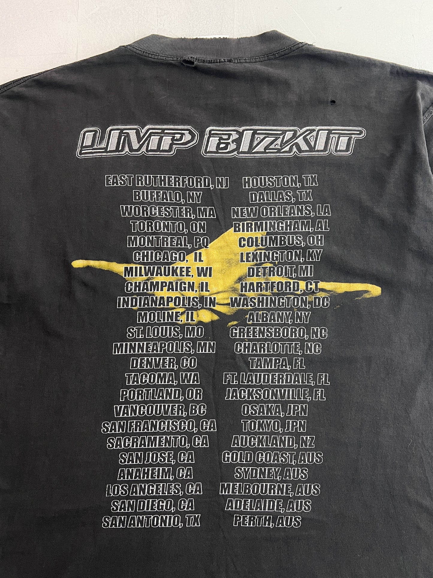 '01 Thrashed Limp Bizkit Chocolate Starfish In Hotdog Flavoured Water Tour Tee [XL]