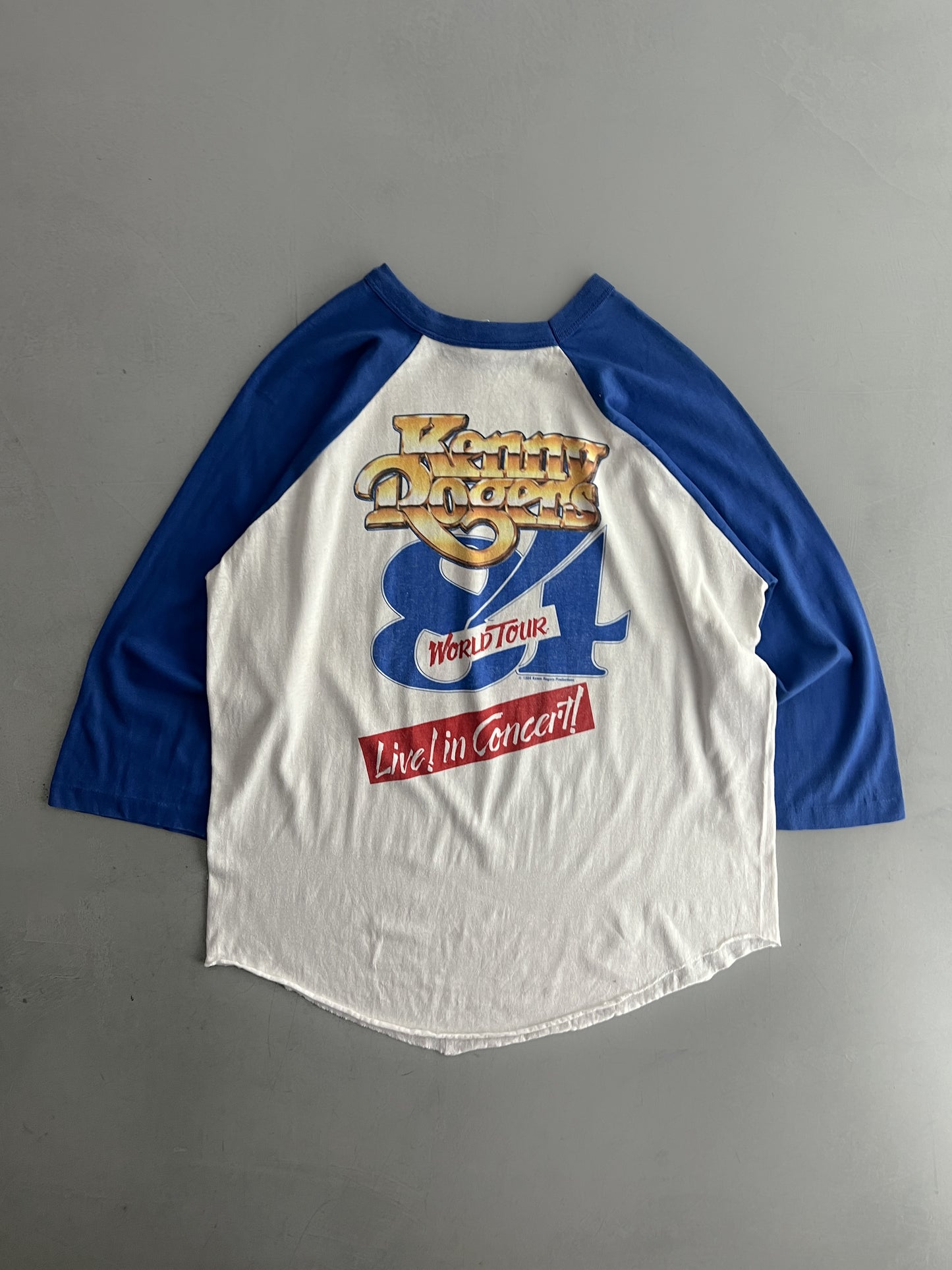 ‘84 Kenny Rogers World Tour Raglan Tee [L]