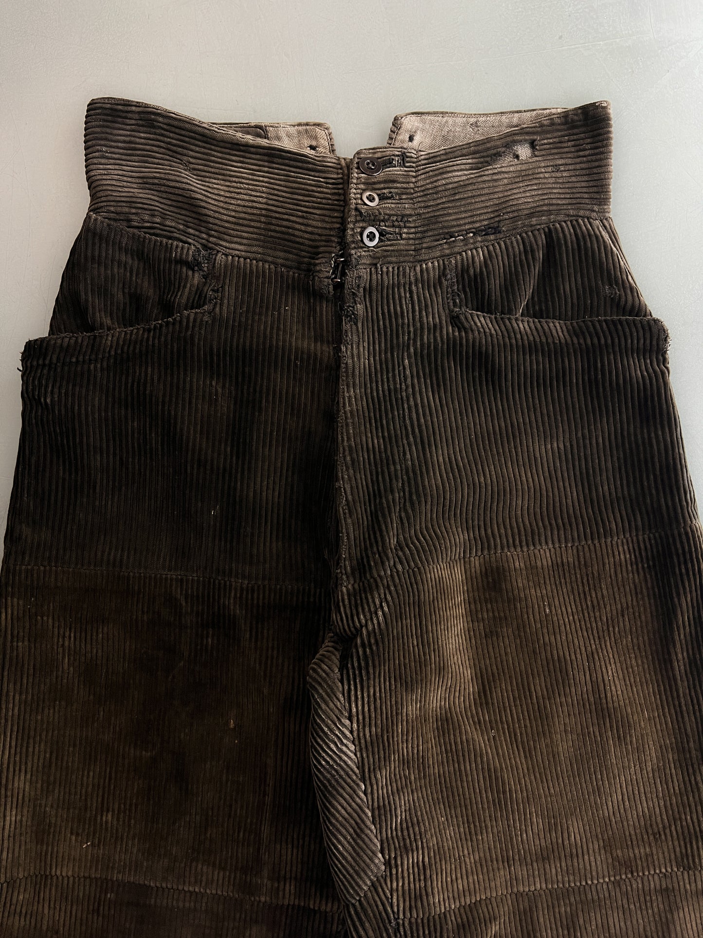 30's/40's French Cord Buckle Back Work Pants [31"]