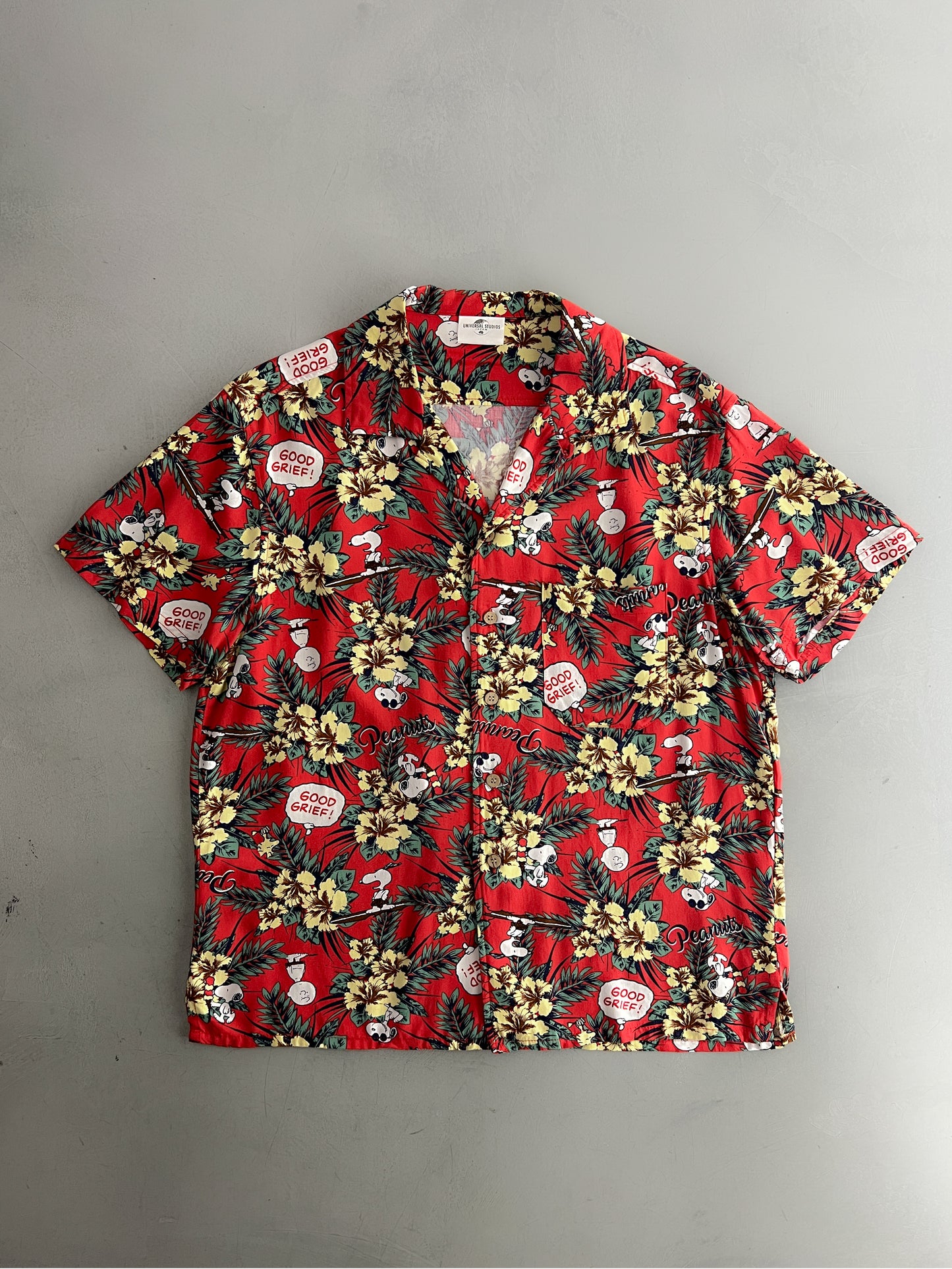 Snoopy Loop Collar Hawaiian Shirt [M]