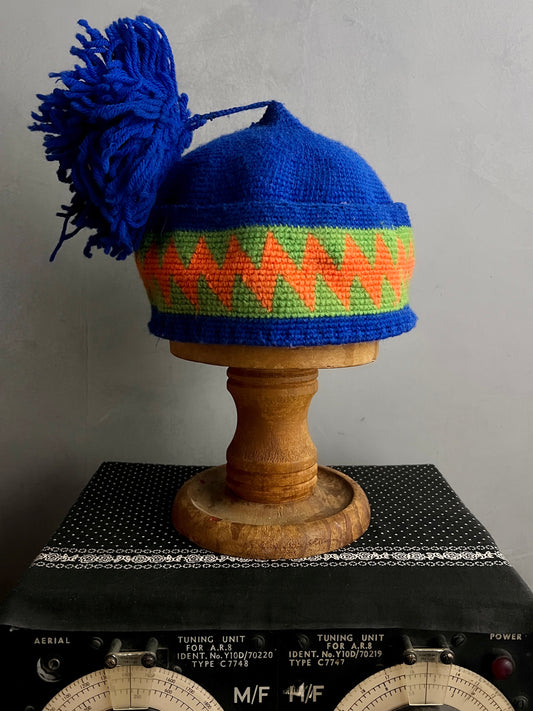 Nepalese Woven Pom Pom Hat