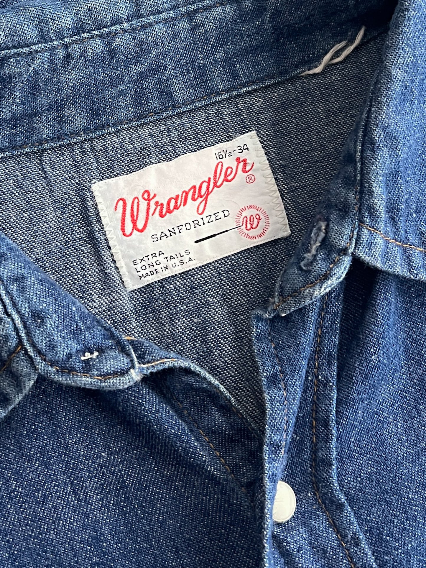 Wrangler Pearl Snap Denim Shirt [L]